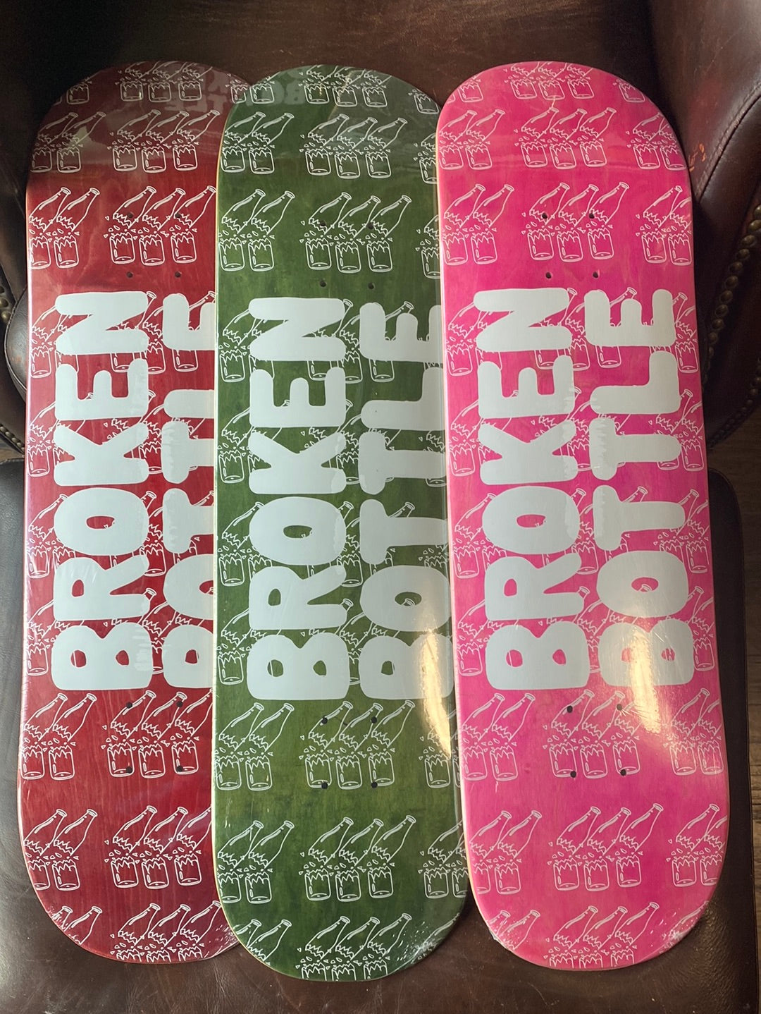 8.75” Full Popsicle Shape Broken Bottle Skateboard Deck