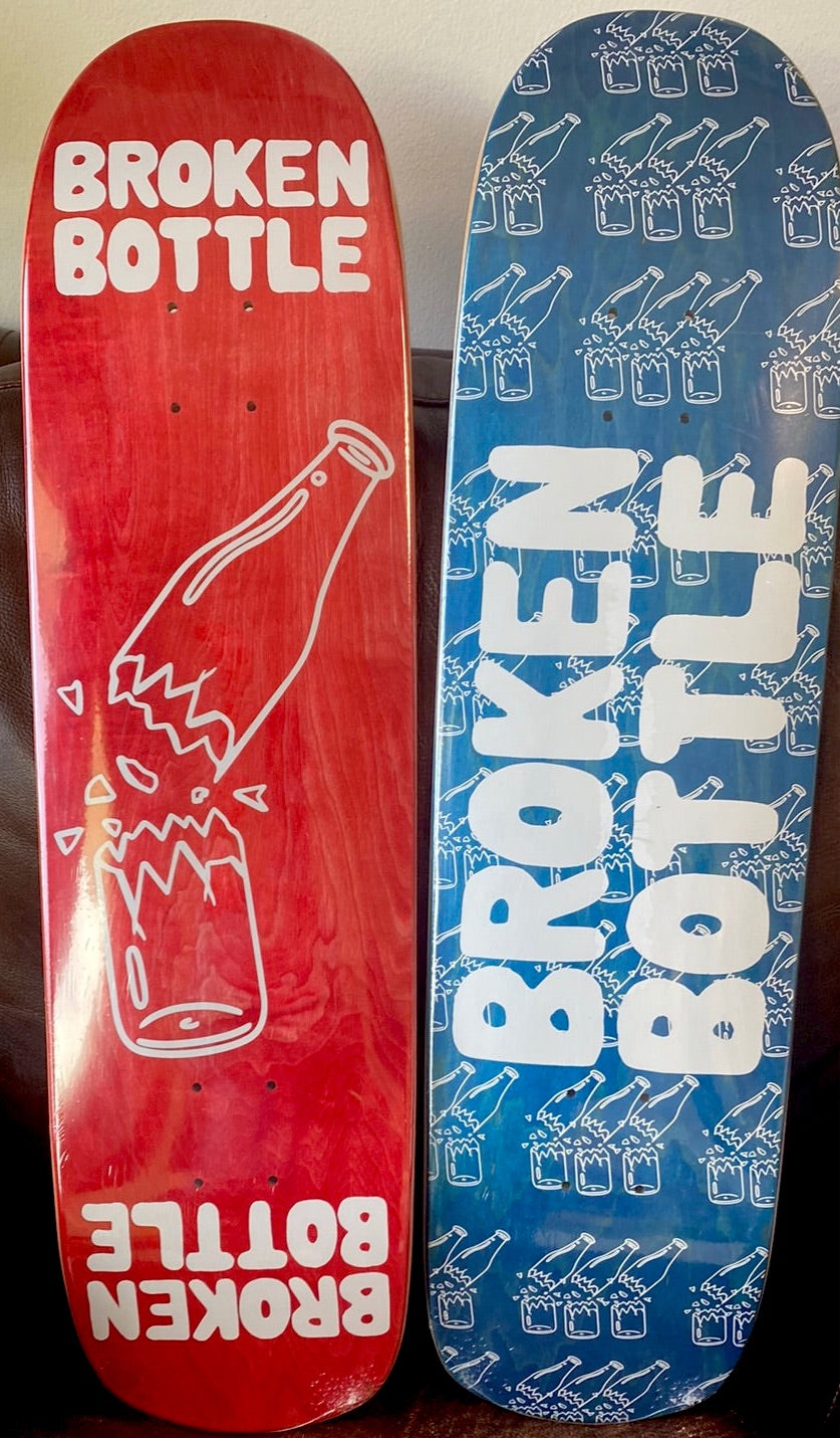 8.50” Shaped Broken Bottle Skateboard Deck