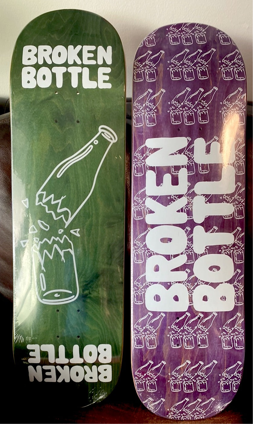 8.75” Full Popsicle Shape Broken Bottle Skateboard Deck